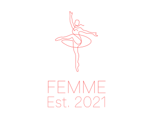 Pink Ballet Instructor  logo design