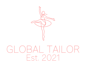 Pink Ballet Instructor  logo design