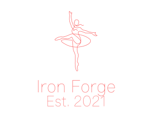 Pink Ballet Instructor  logo design