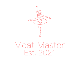 Pink Ballet Instructor  logo design