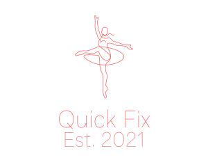 Pink Ballet Instructor  logo design