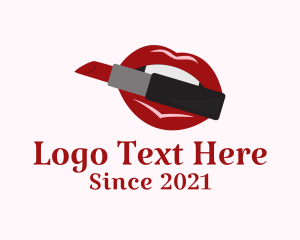 Beauty Vlogger - Lipstick Makeup Lips logo design
