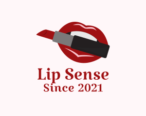 Lipstick Makeup Lips logo design