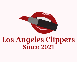 Beauty Vlogger - Lipstick Makeup Lips logo design