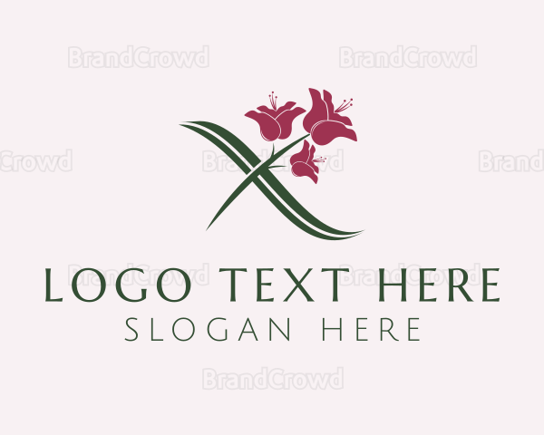 Garden Flower Letter X Logo