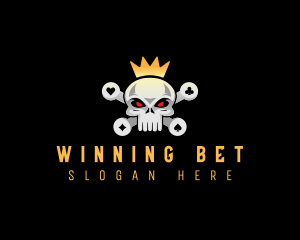 Bet - Skull Head Casino logo design