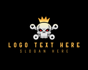 Spade - Skull Head Casino logo design