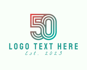 Fifties - Gradient Retro 50s logo design