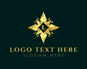 Vip - Golden Star Letter logo design