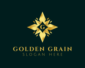 Golden Star Letter logo design