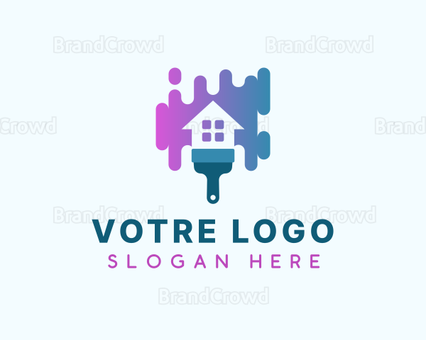 Paint Brush House Drip Logo