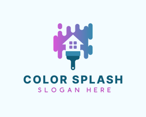 Paint Brush House Drip logo design