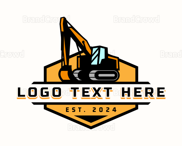 Excavator Machinery Construction Logo