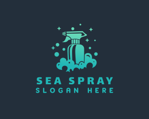 Gradient Cleaning Disinfectant Spray logo design