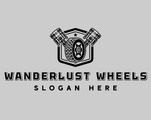 Tire Wheel Piston logo design