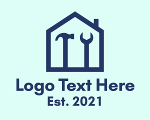 Carpentry - Minimalist House Tools logo design