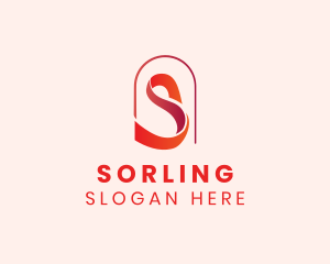 Ribbon Arch Letter S logo design