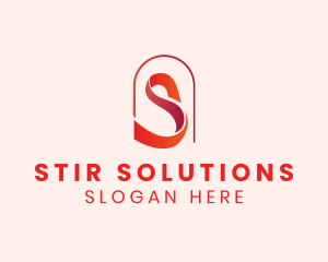 Ribbon Arch Letter S logo design