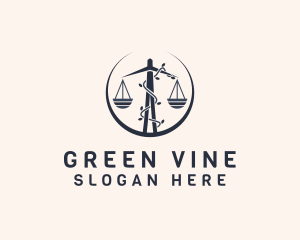 Vine - Vine Legal Scale logo design