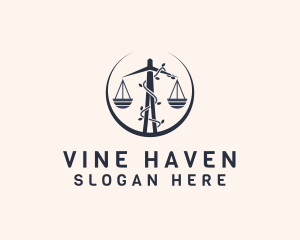 Vine Legal Scale logo design