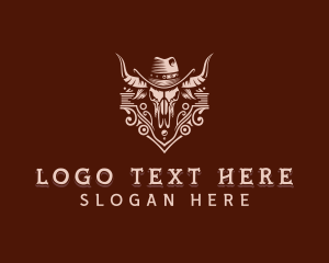 Hat - Bull Skull Rodeo logo design