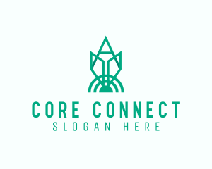 Geometric Internet Connection logo design