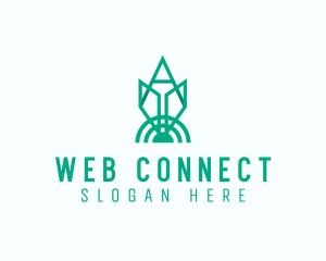 Geometric Internet Connection logo design