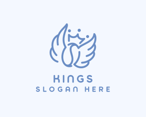 Flying King Coffee Bean logo design