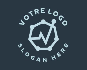 Ecg - Hexagon Lifeline Emblem logo design