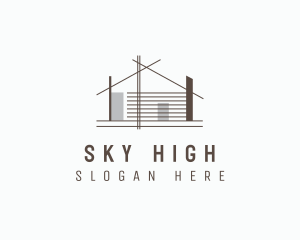 Scaffolding - House Construction Scaffolding logo design