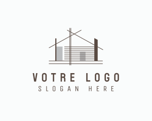 Architect - House Construction Scaffolding logo design