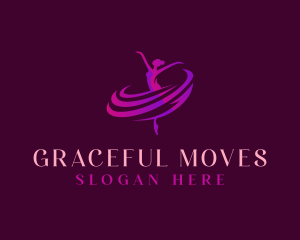 Choreography - Female Dancing Ballerina logo design