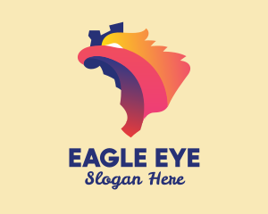 Brazil Map Eagle logo design