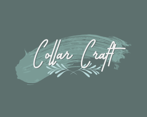 Paint Stroke Leaf Wordmark logo design