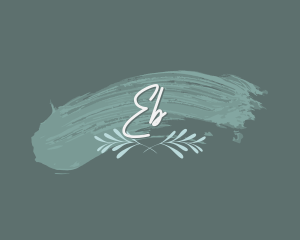 Paint Stroke Leaf Wordmark logo design