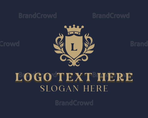 Crown Shield Wreath Logo