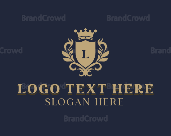 Crown Shield Wreath Logo