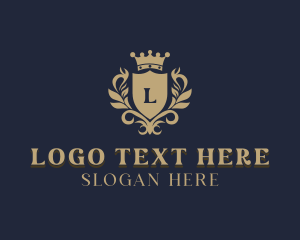 Boutique - Crown Shield Wreath logo design