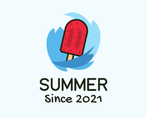 Tropical Watermelon Popsicle logo design