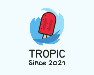 Tropical Watermelon Popsicle logo design