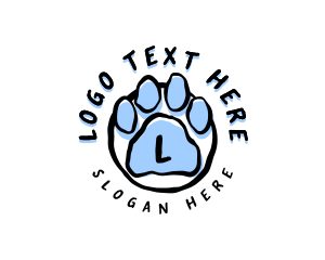 Pet Paw Grooming Veterinary Logo