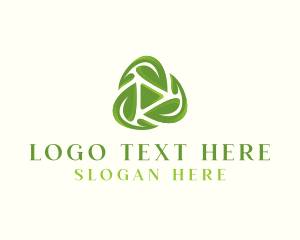 Herbal - Natural Recycle Leaves logo design