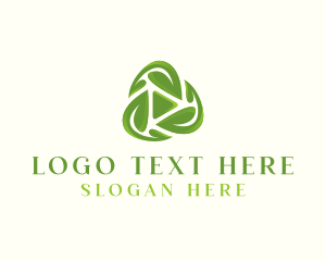 Vegan - Natural Recycle Leaves logo design