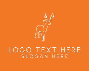 Zoo - Wild Deer Line Art logo design