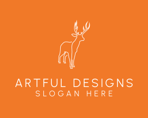 Wild Deer Line Art logo design