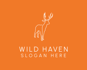 Wild Deer Line Art logo design