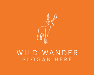 Wild Deer Line Art logo design