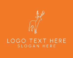 Moose - Wild Deer Line Art logo design