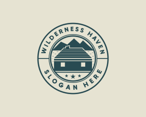 Lodge - Mountain Lodge Cabin logo design