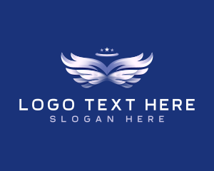 Heavenly - Halo Wings Angel logo design